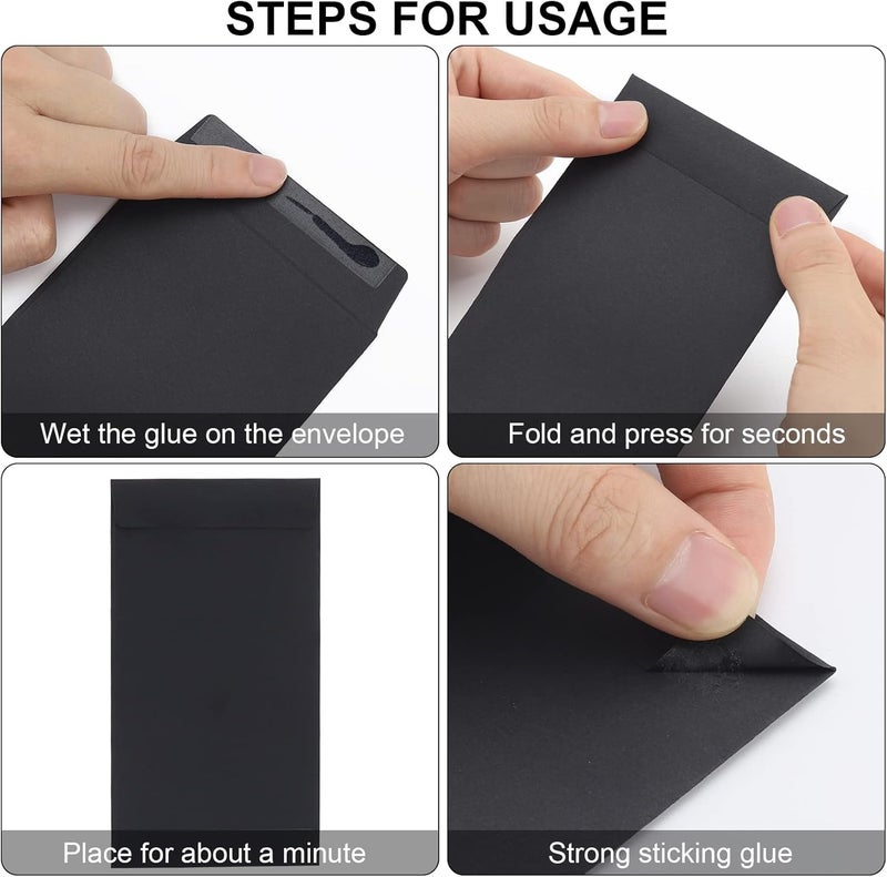 Keketer 100 Pack Cash Envelopes 6.7x3.5 Fit for Envelope Money Saving Challenge, 120 GSM Thick Money Envelopes for Cash Saving, Budgeting, Check, Coin, Tickets, small items & collectables Black - Image 3